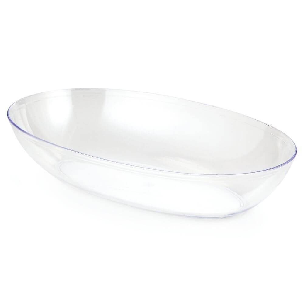 Plastic Bowl Oval Clear 10.5in 