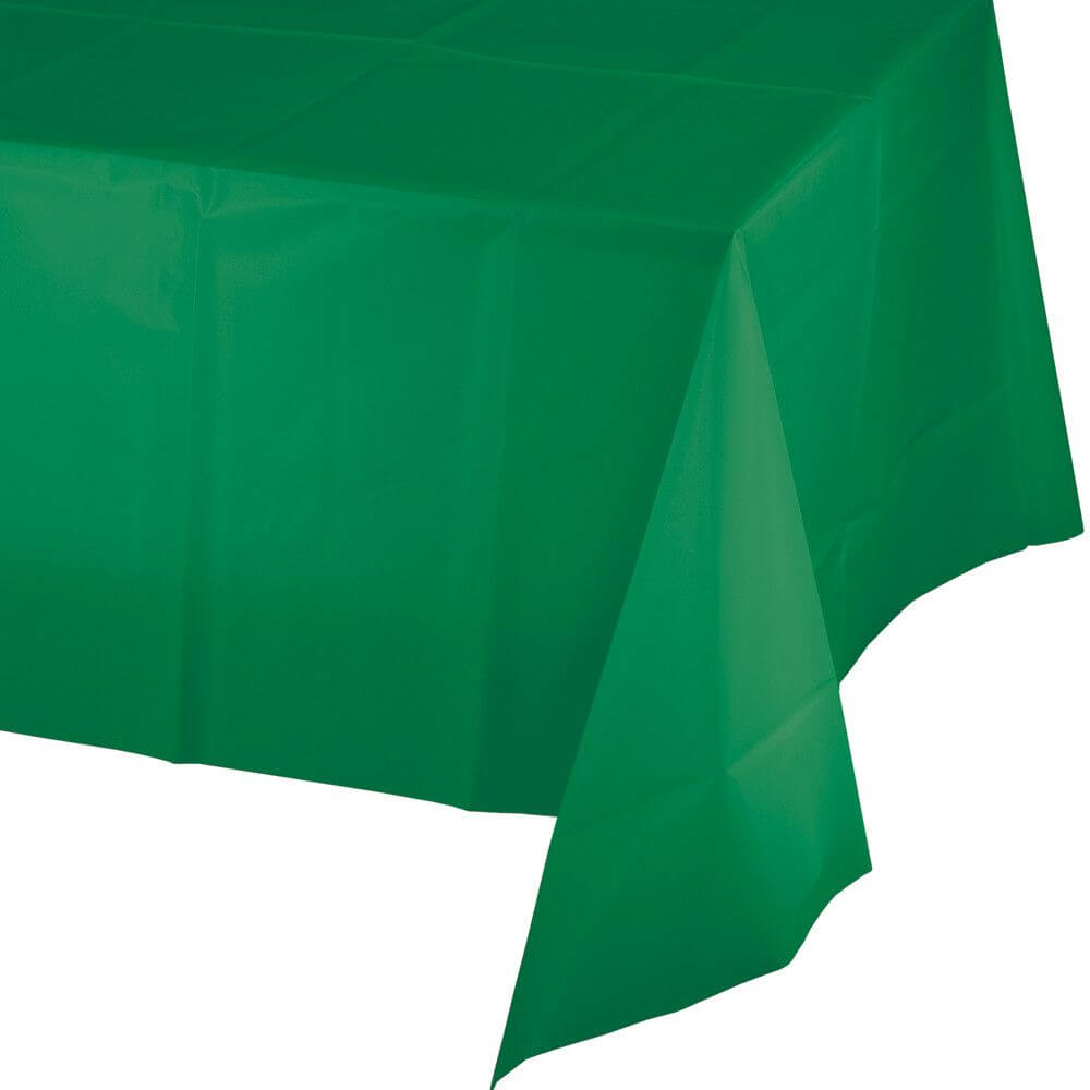 Emerald Green Plastic Table Cover 54in x 108in 