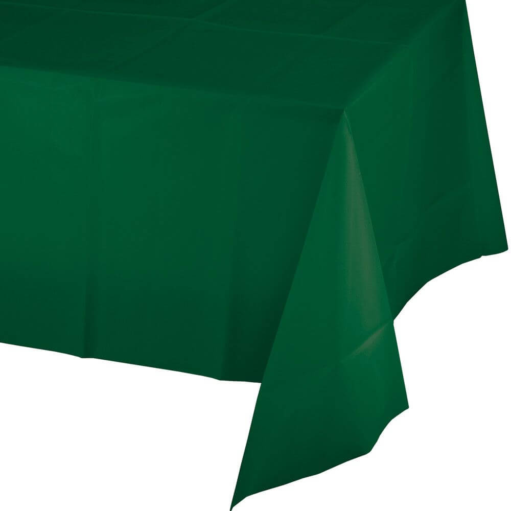 Hunter Green Plastic Tablecover 54X108In 