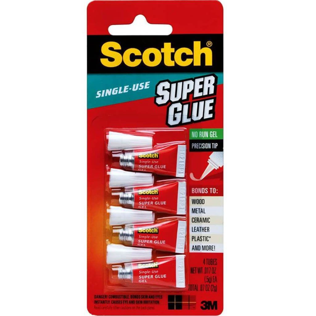 Scotch Super Glue Gel 4 Tubes