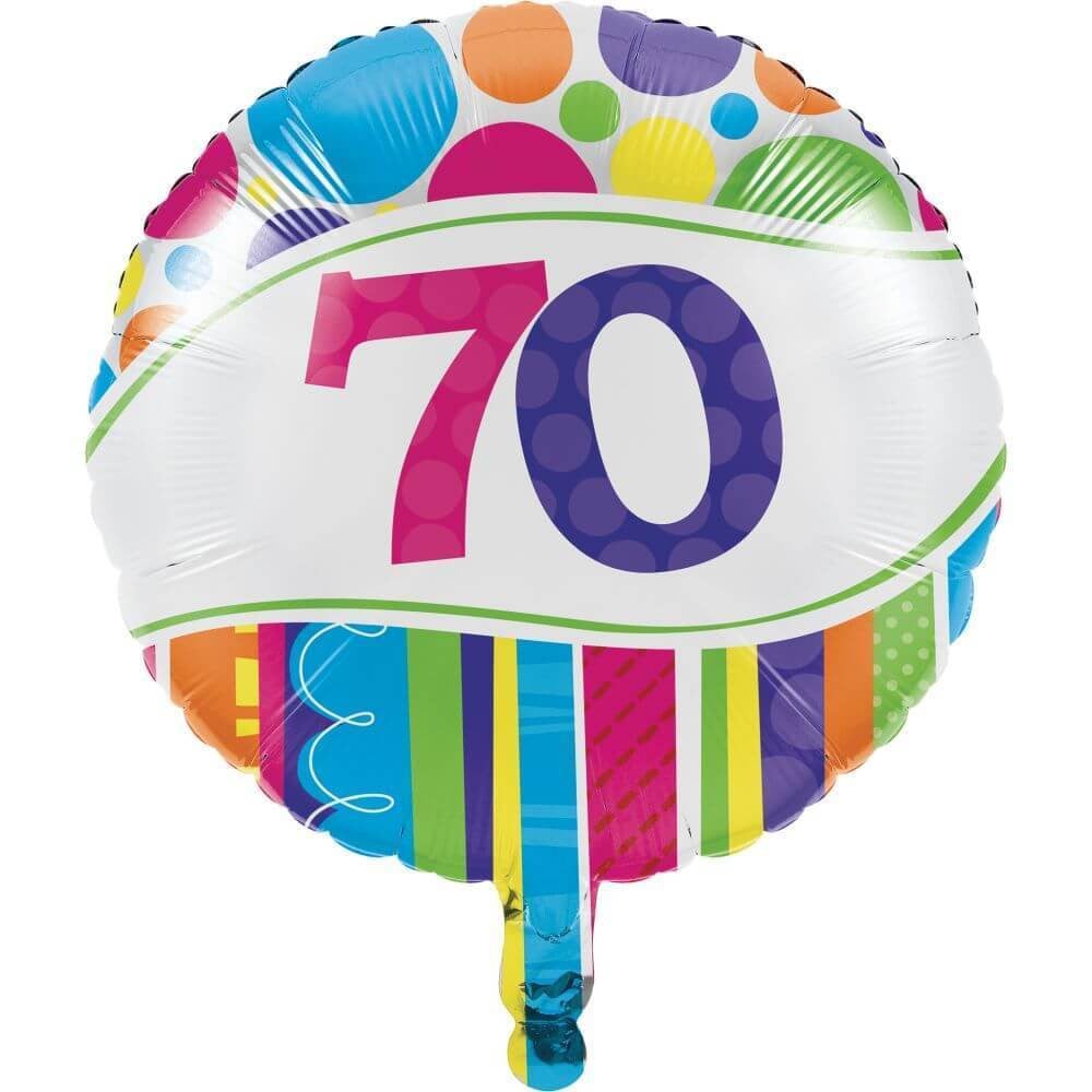 Bright And Bold 70th Birthday, Foil Balloon 