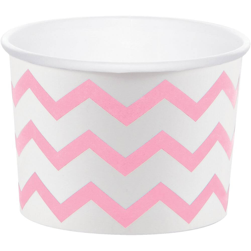 Treat Cup 8oz 6ct, Chevron Classic Pink 