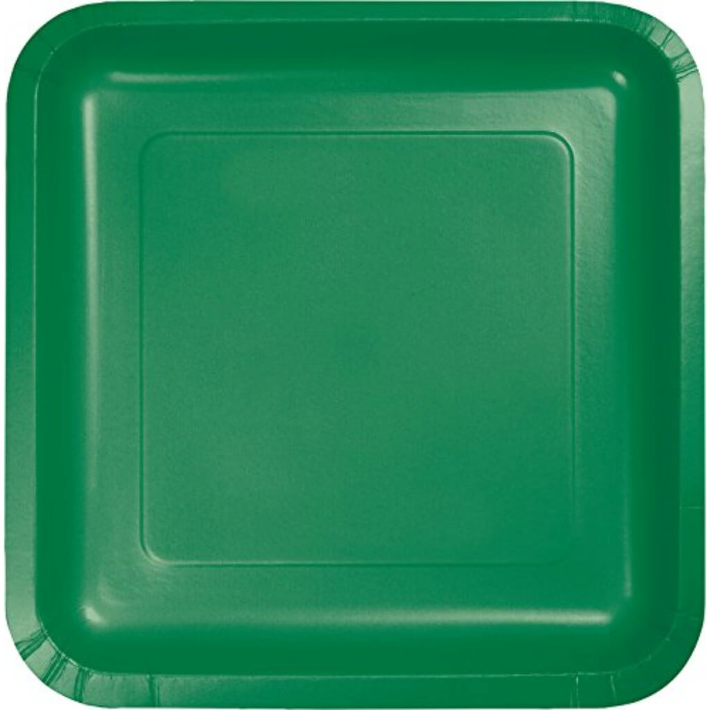 Emerald Green Square Plates 9in 18ct 