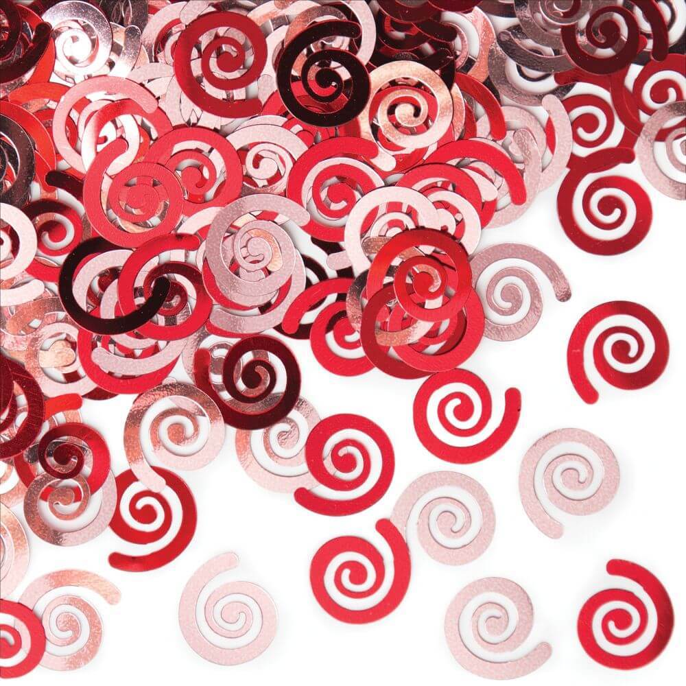 Swirls Red, Foil Confetti 