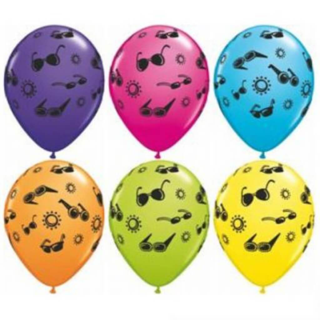 Summer Fun Sunglasses Latex Balloon 11in