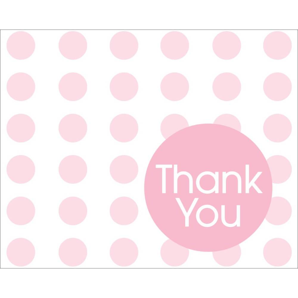 Classic Pink Polka Dot, Thank You Cards 