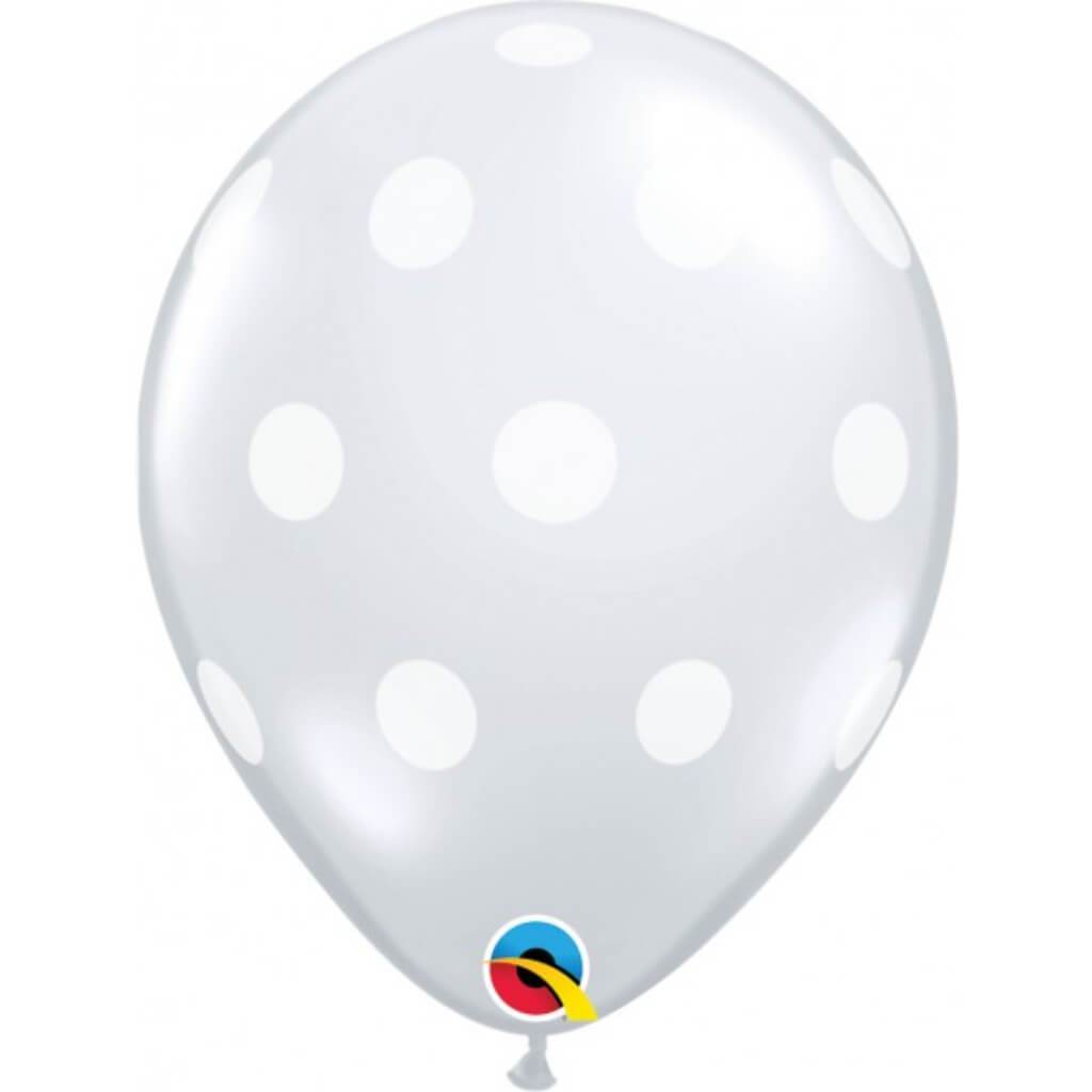 Big Polka Dots Clear Latex Balloon 11in 