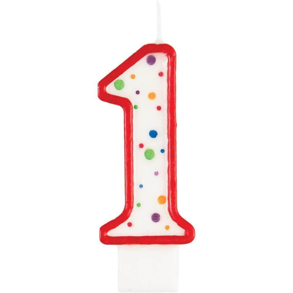 Polka Dot Candle Number 1 