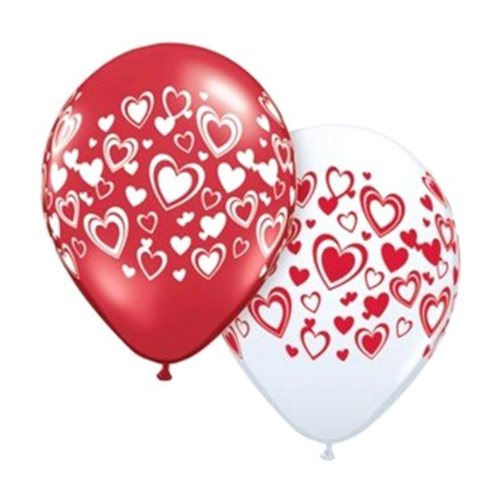 Double Hearts Wrap Latex Balloon, 11in