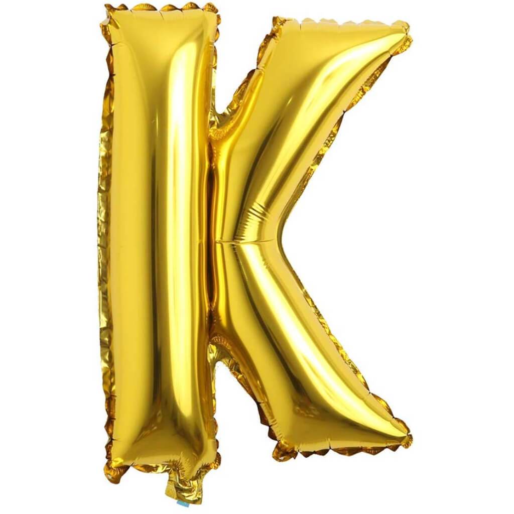 Foil Balloon Letter K  16in Gold