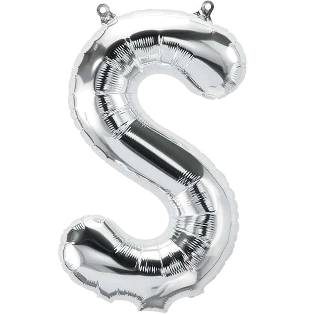 Foil Balloon Letter S 16in Silver