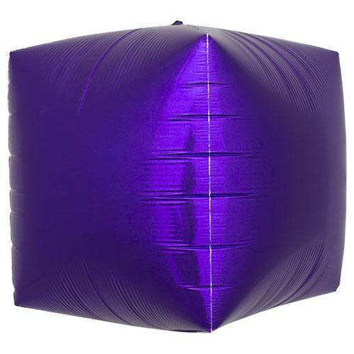 Purple Cube 3D Foil Balloon, 17in