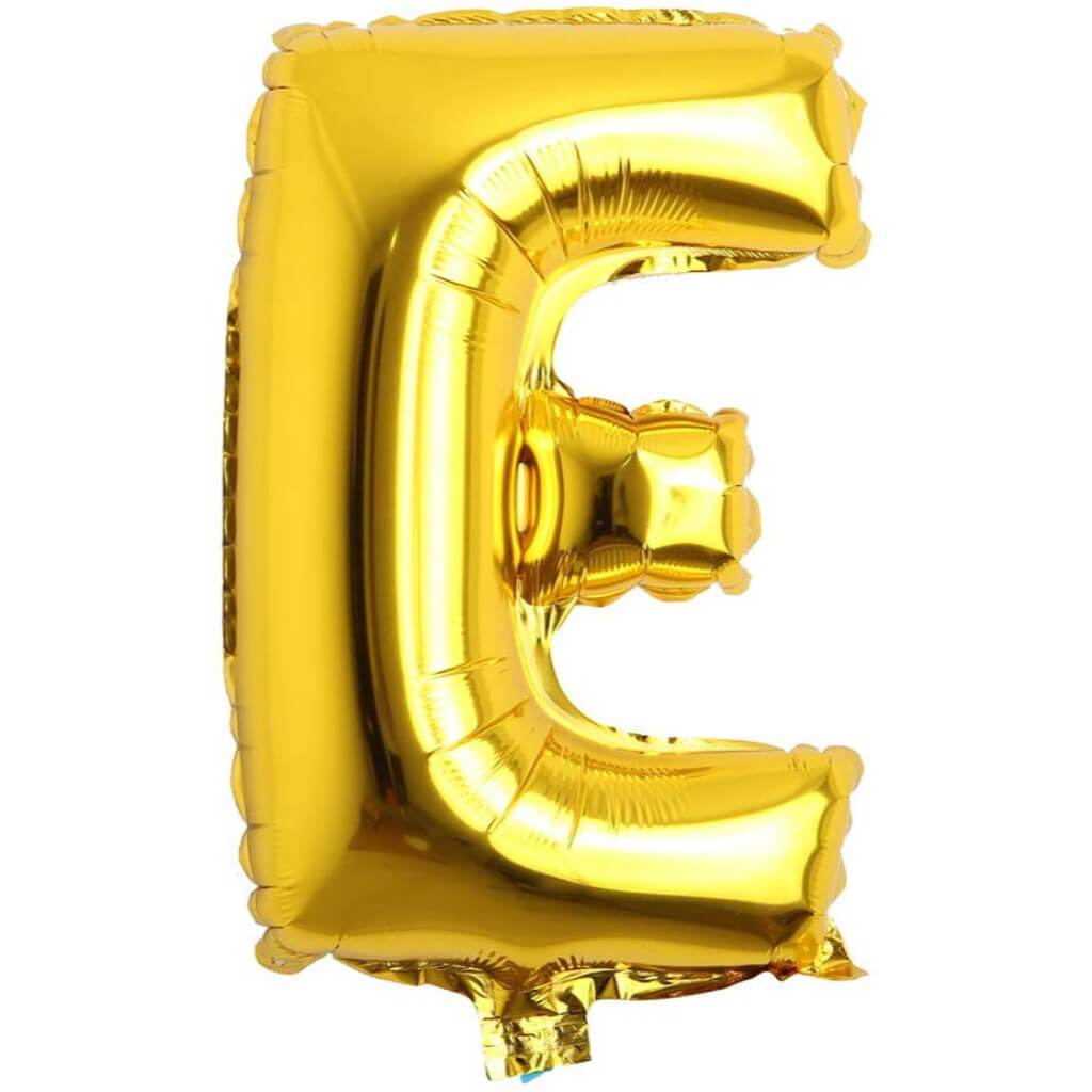 Foil Balloon Letter E  16in Gold