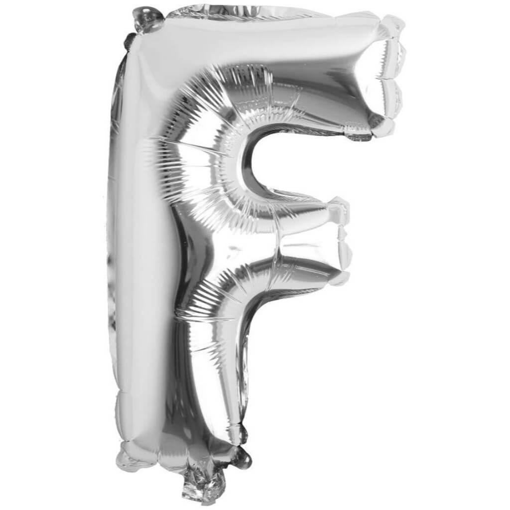 Foil Balloon Letter F  16in Silver