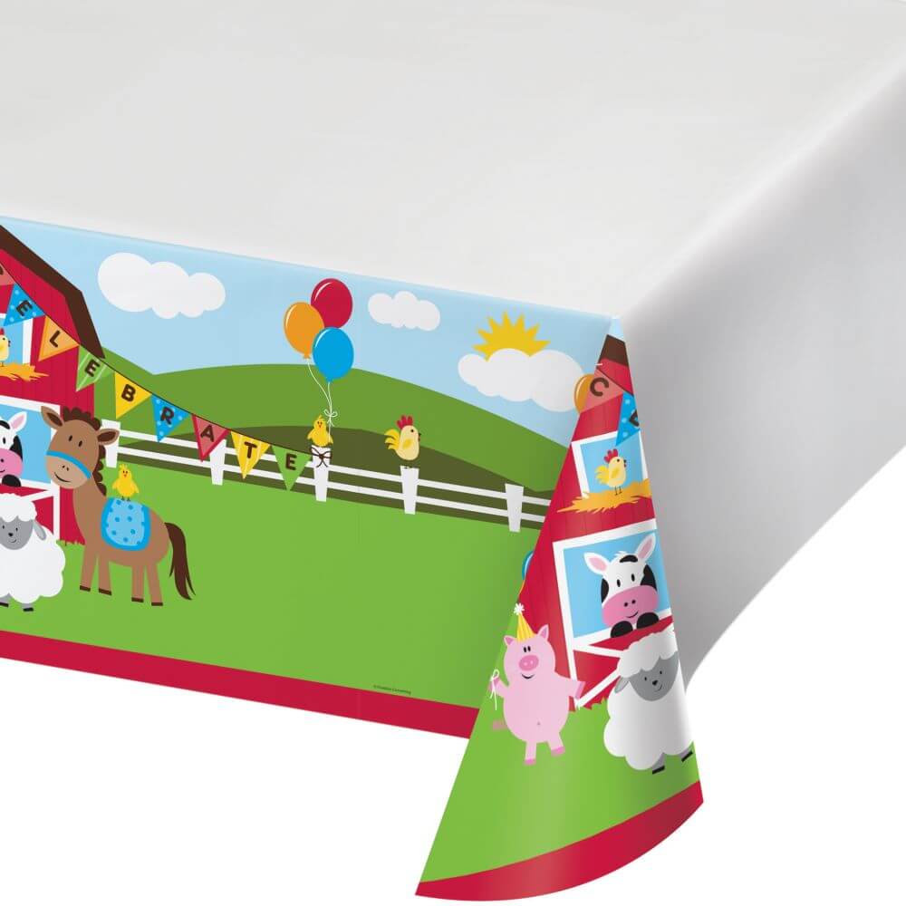 Farmhouse Fun Plastic Tablecover 54in x 108in