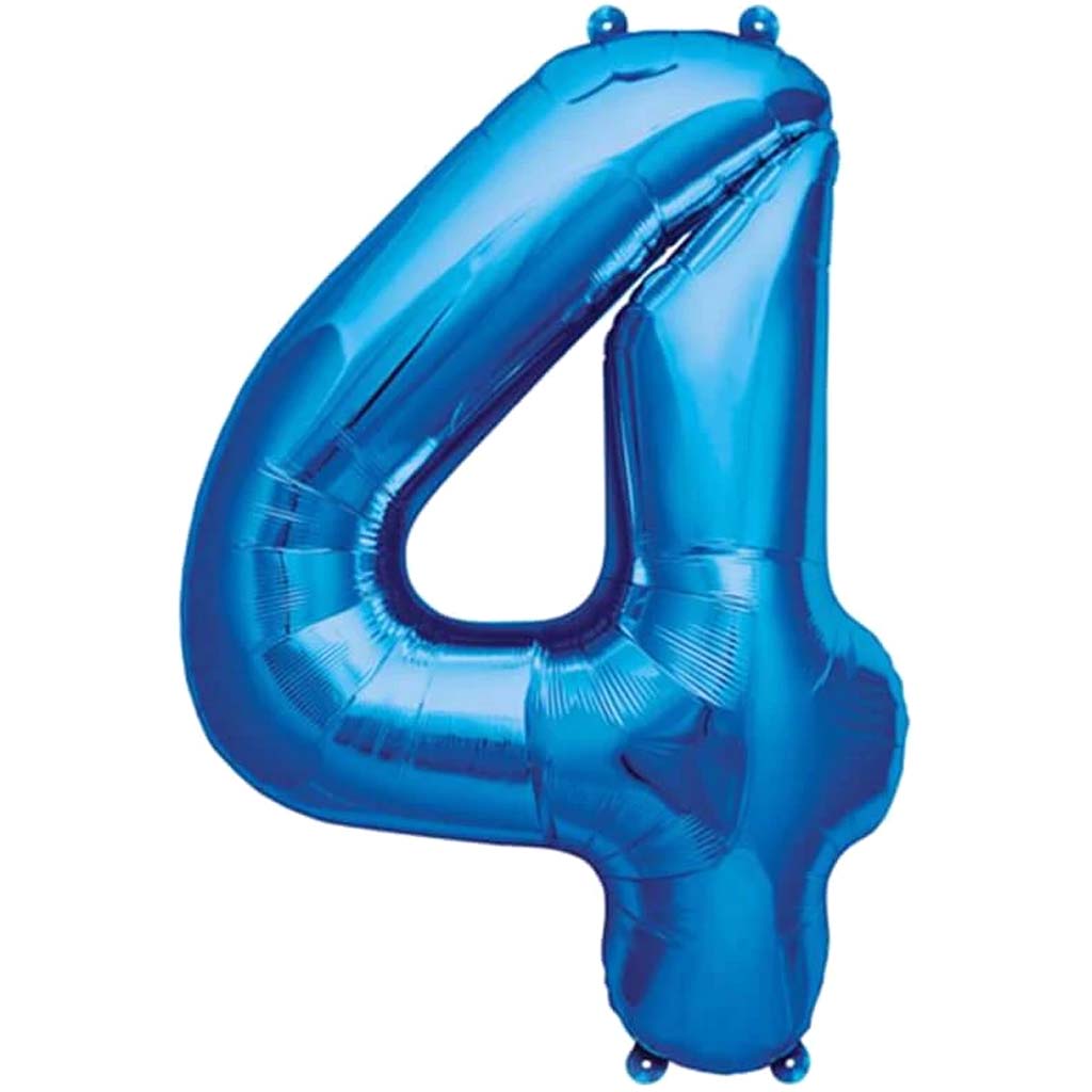 FOIL BALLOON NUMBER 4 BLUE 16in