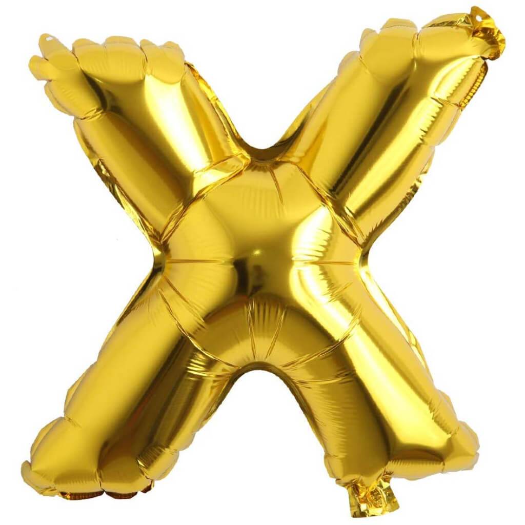 Foil Balloon Letter X  16in Gold