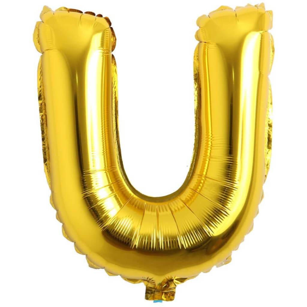 Foil Balloon Letter U  16in Gold