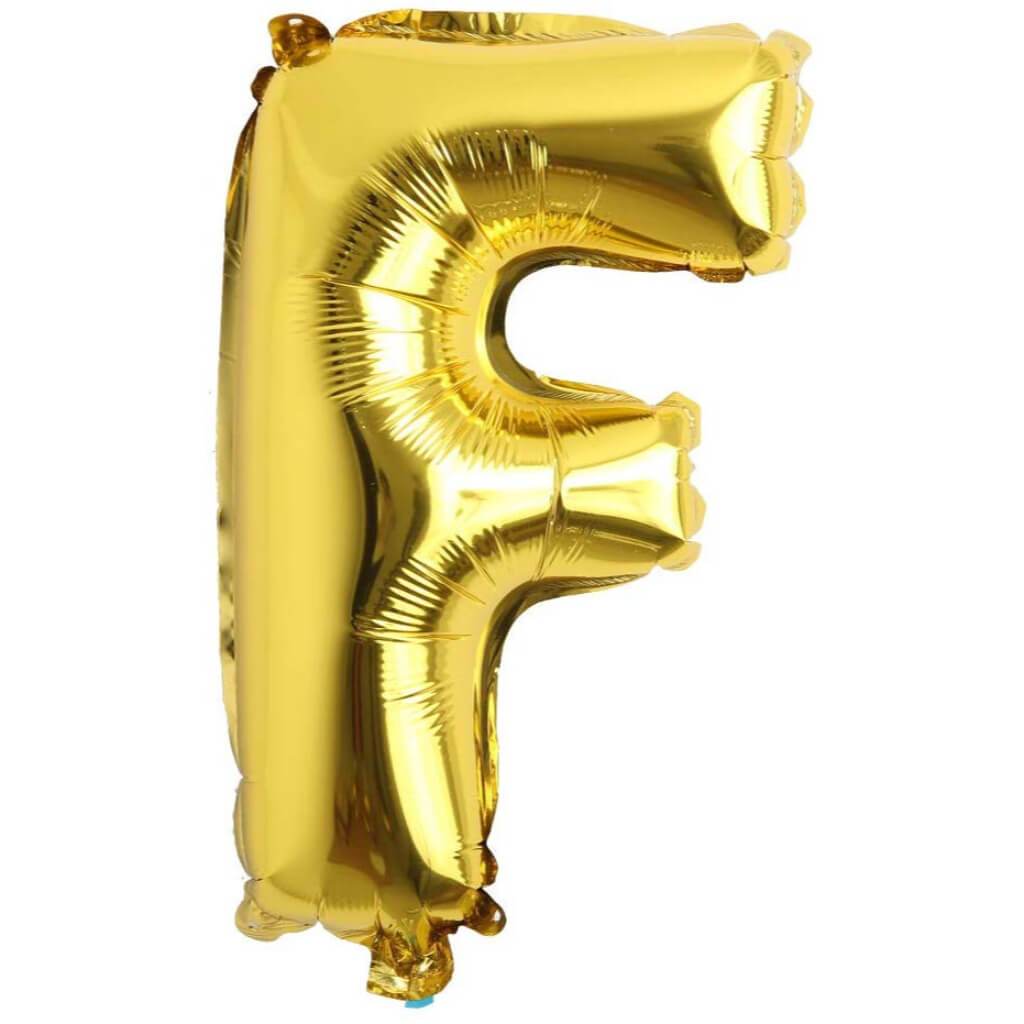 Foil Balloon Letter F  16in Gold