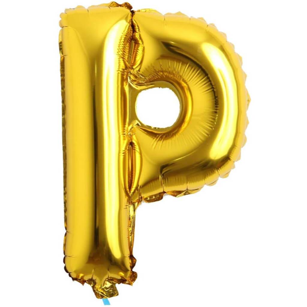 Foil Balloon Letter P  16in Gold