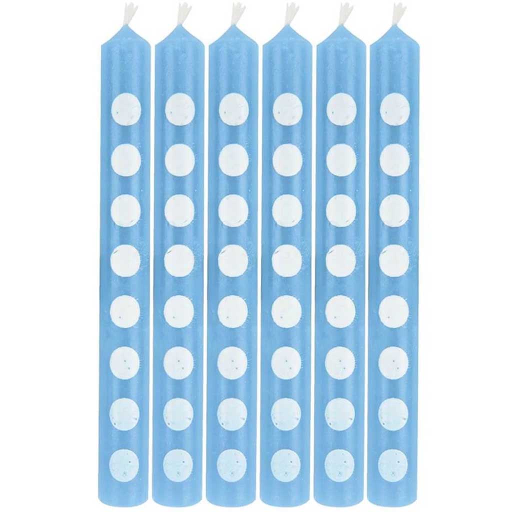 Polka Dot Candles Pastel Blue 