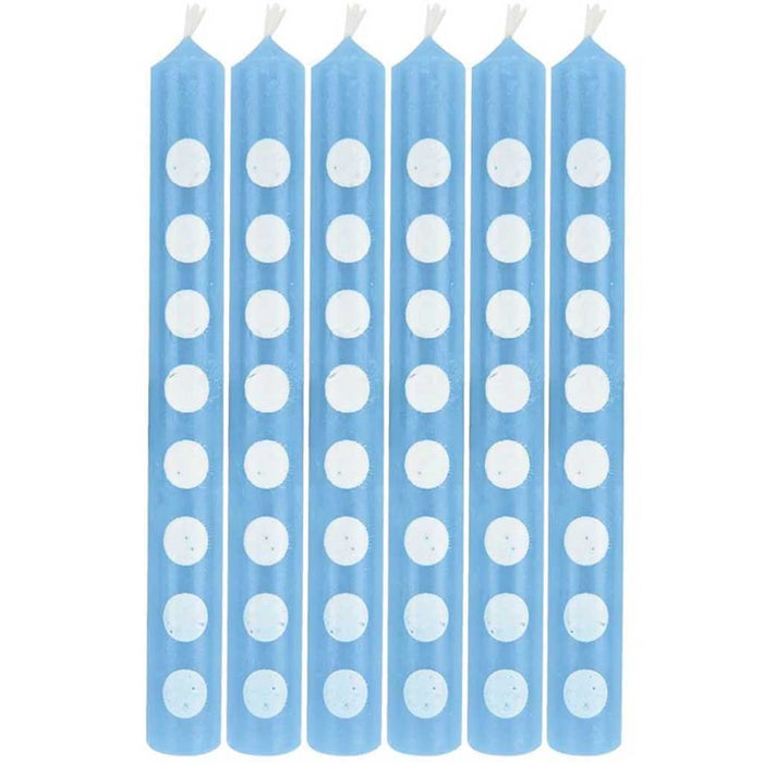 Polka Dot Candles Pastel Blue 