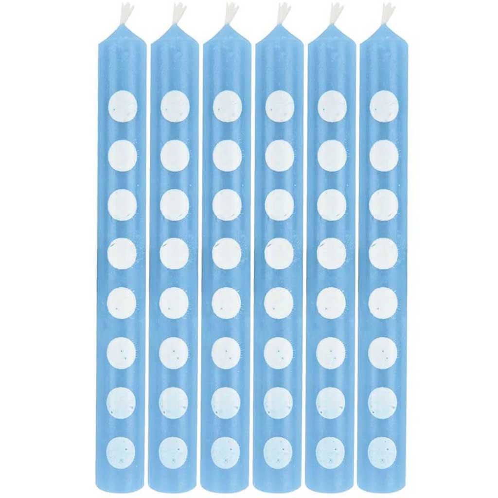 Polka Dot Candles Pastel Blue 
