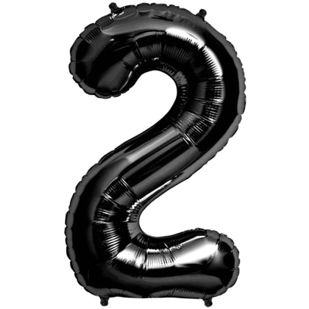 FOIL BALLOON NUMBER 2 BLACK 34in