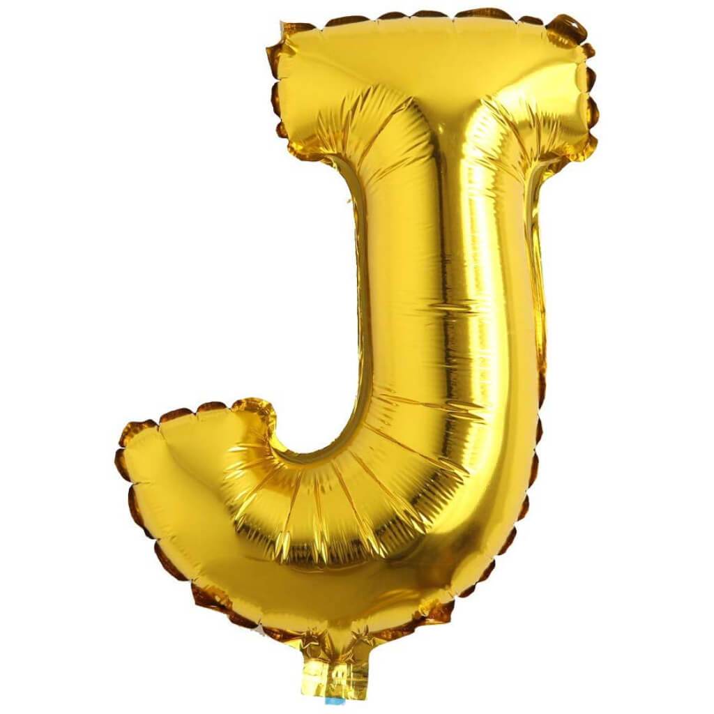 Foil Balloon Letter J  16in Gold