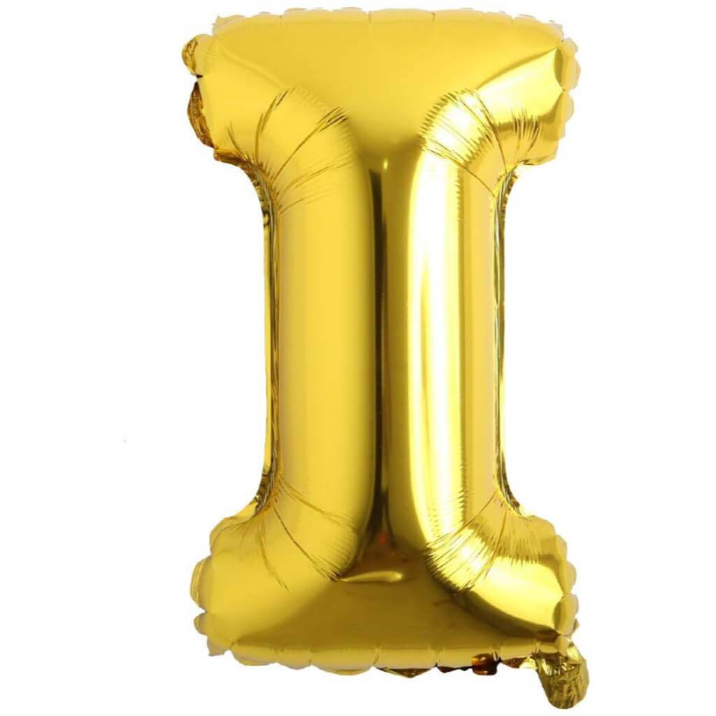 Foil Balloon Letter I  16in Gold