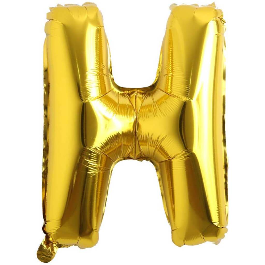 Foil Balloon Letter H  16in Gold