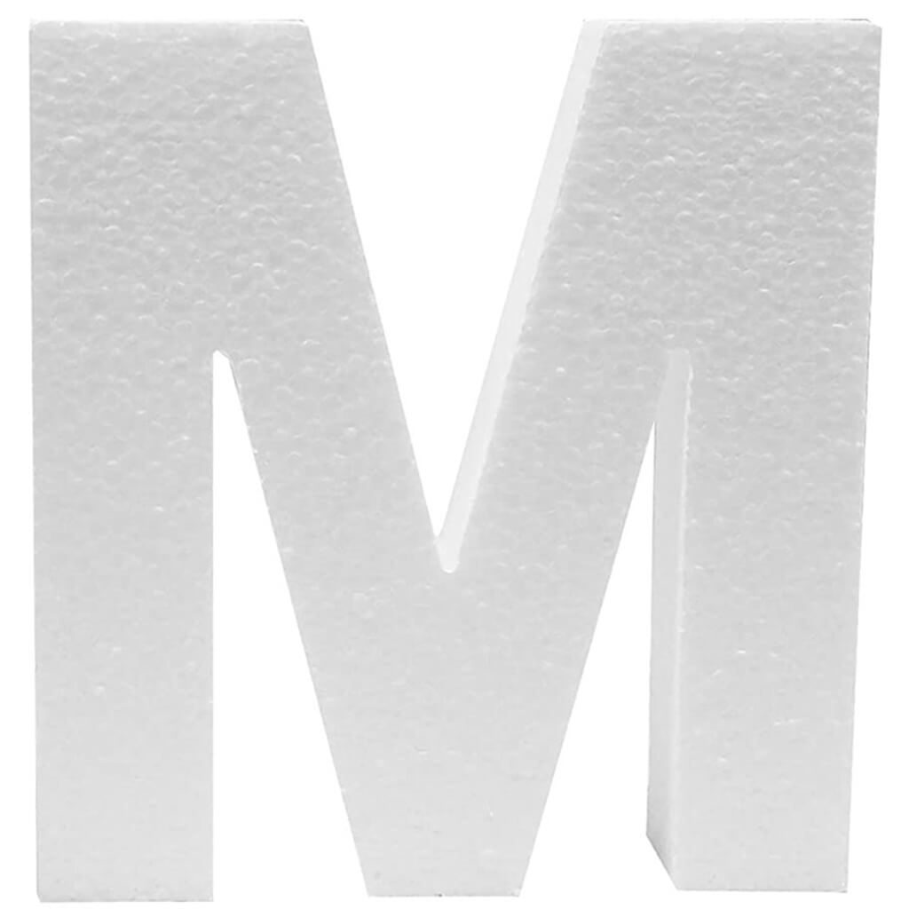 Styrofoam Letter M 6in x 1in