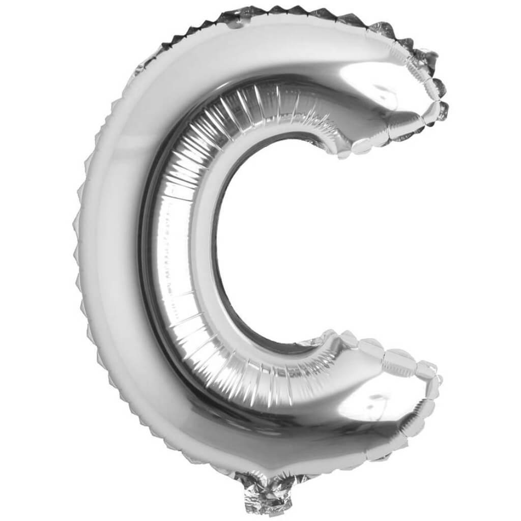 Foil Balloon Letter C  16in Silver