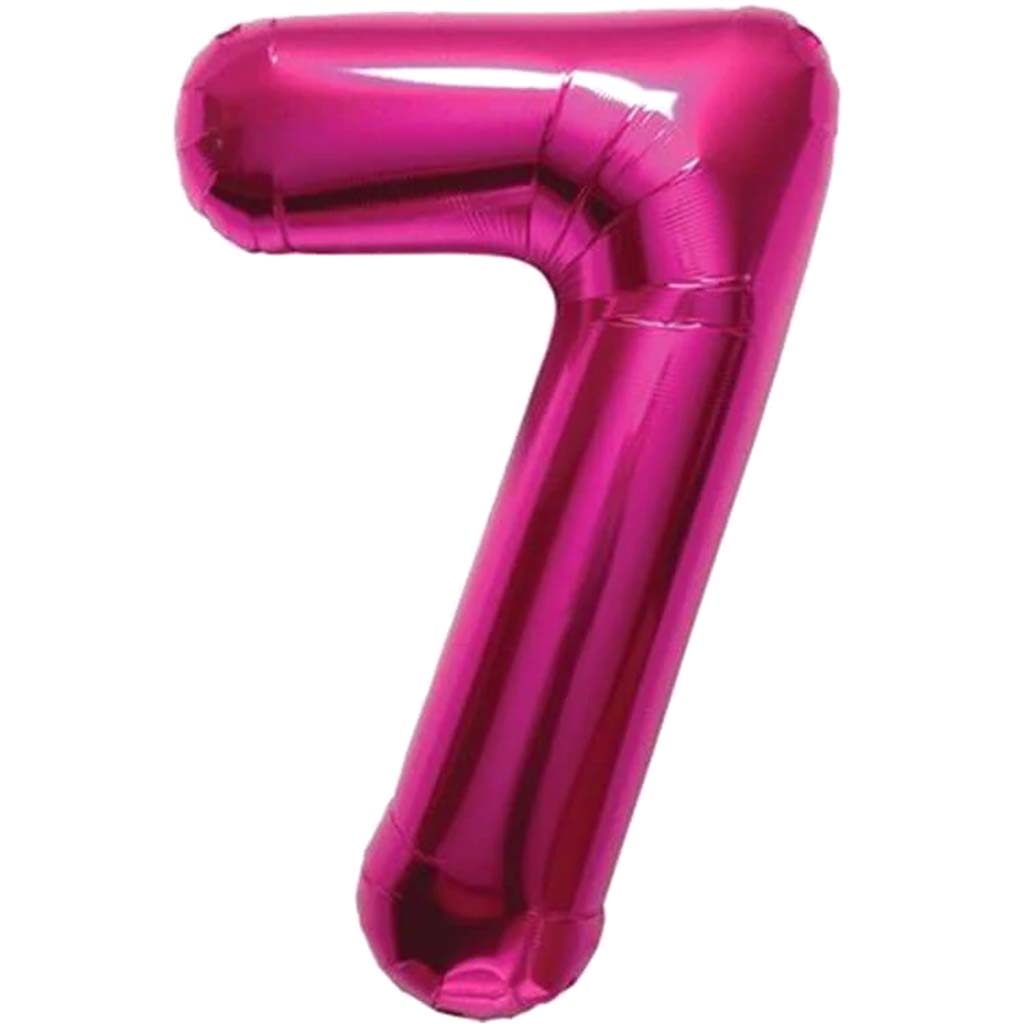 FOIL BALLOON NUMBER 7 MAGENTA 16in