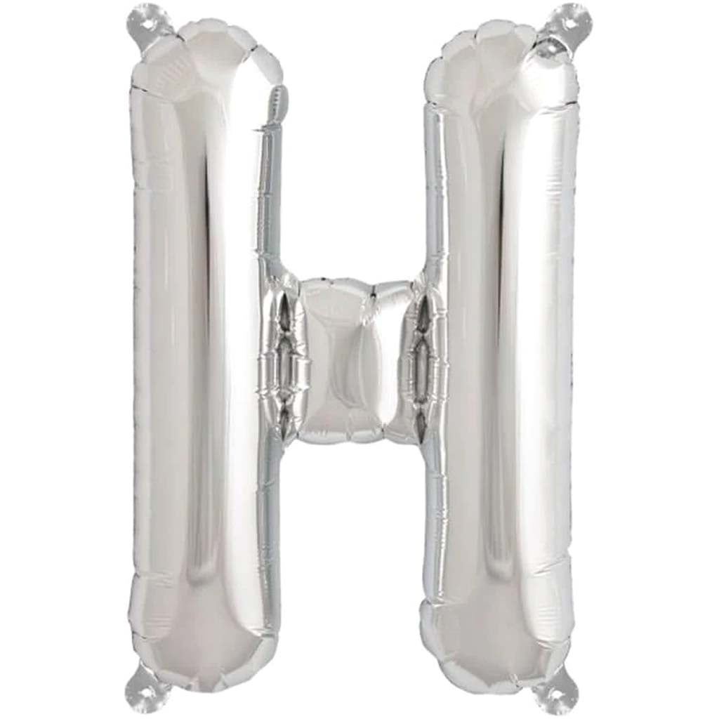 Foil Balloon Letter H 16in Silver