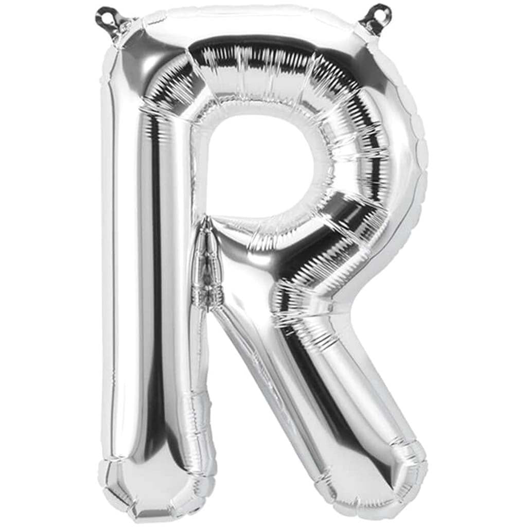 Foil Balloon Letter R 16in Silver