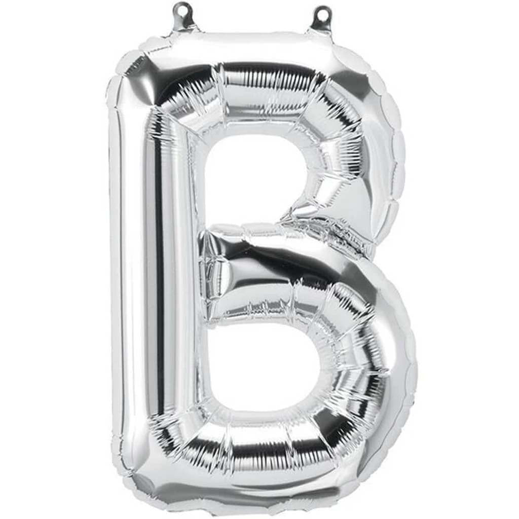 Foil Balloon Letter B 16in Silver