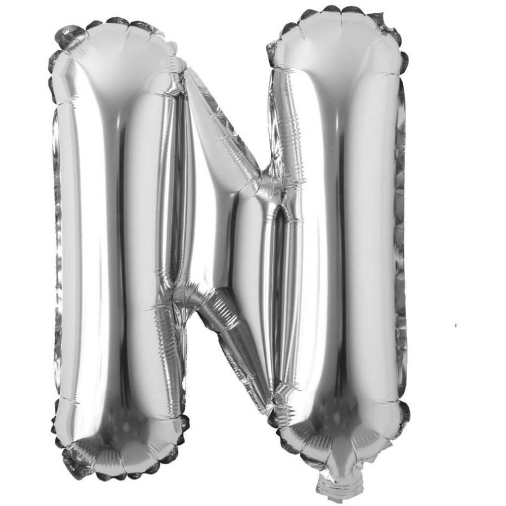 Foil Balloon Letter N  16in Silver