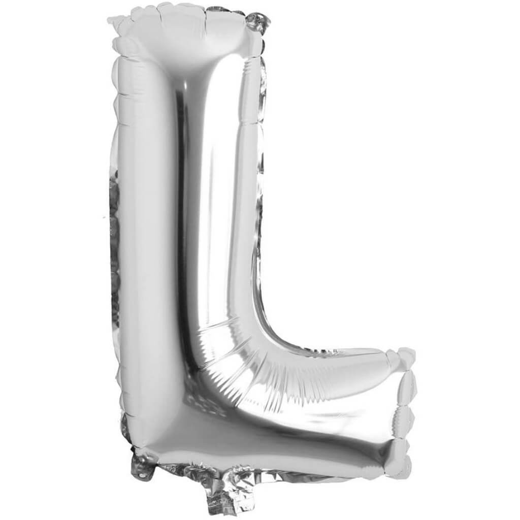 Foil Balloon Letter L  16in Silver