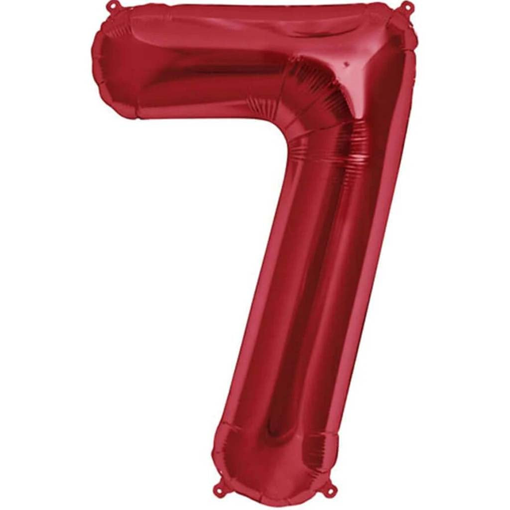 FOIL BALLOON NUMBER 7 RED 34in