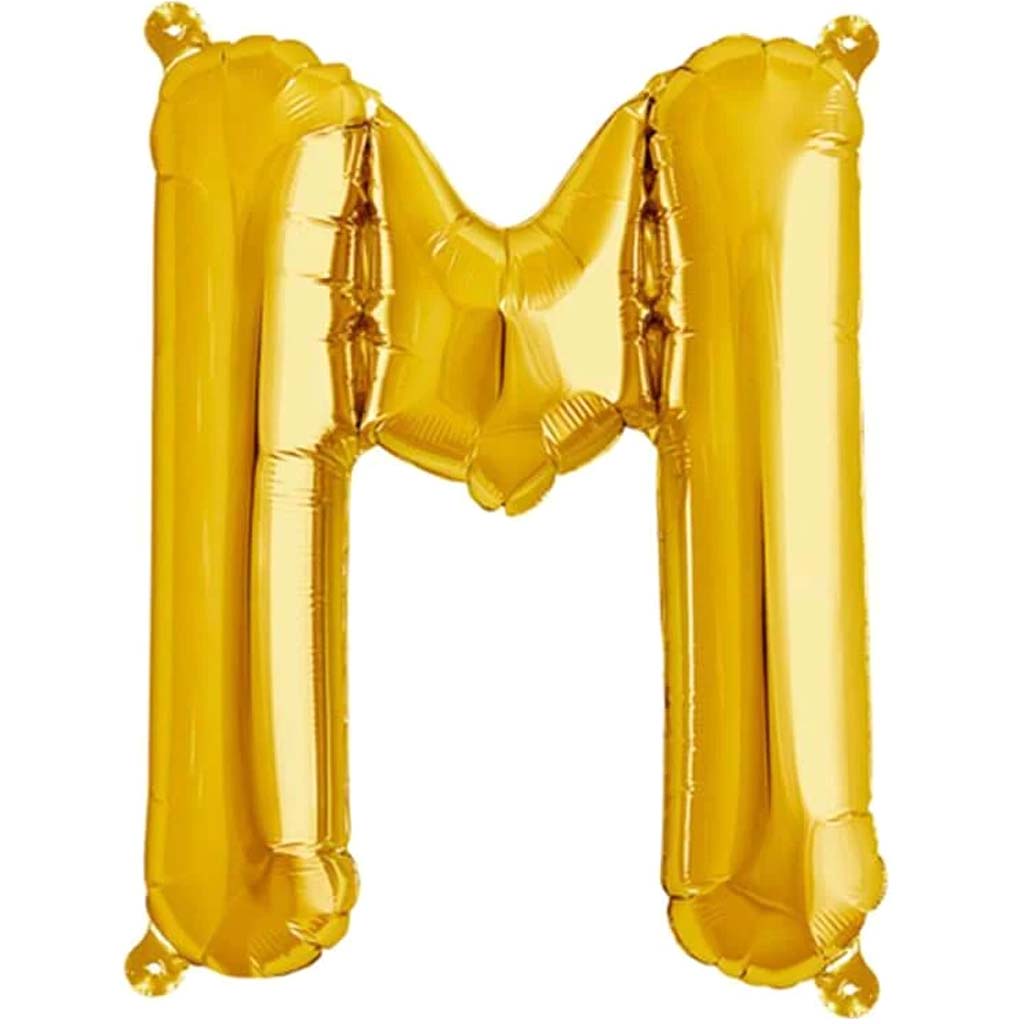 Foil Balloon Letter M 16in Gold