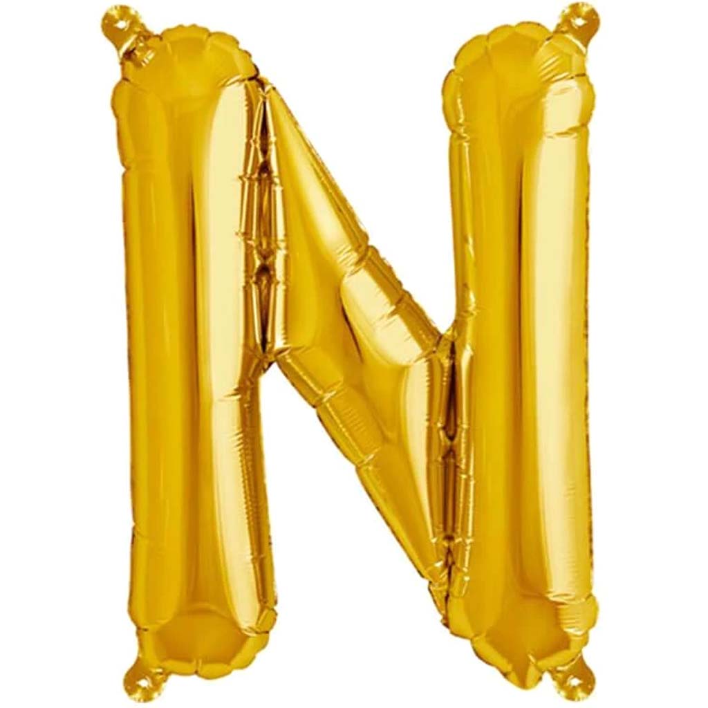 Foil Balloon Letter N 16in Gold