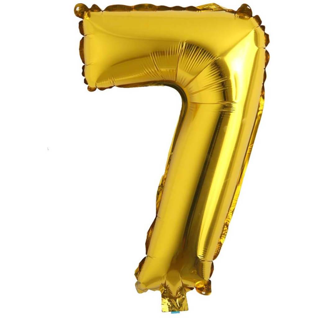 Foil Balloon Number 7  16in Gold