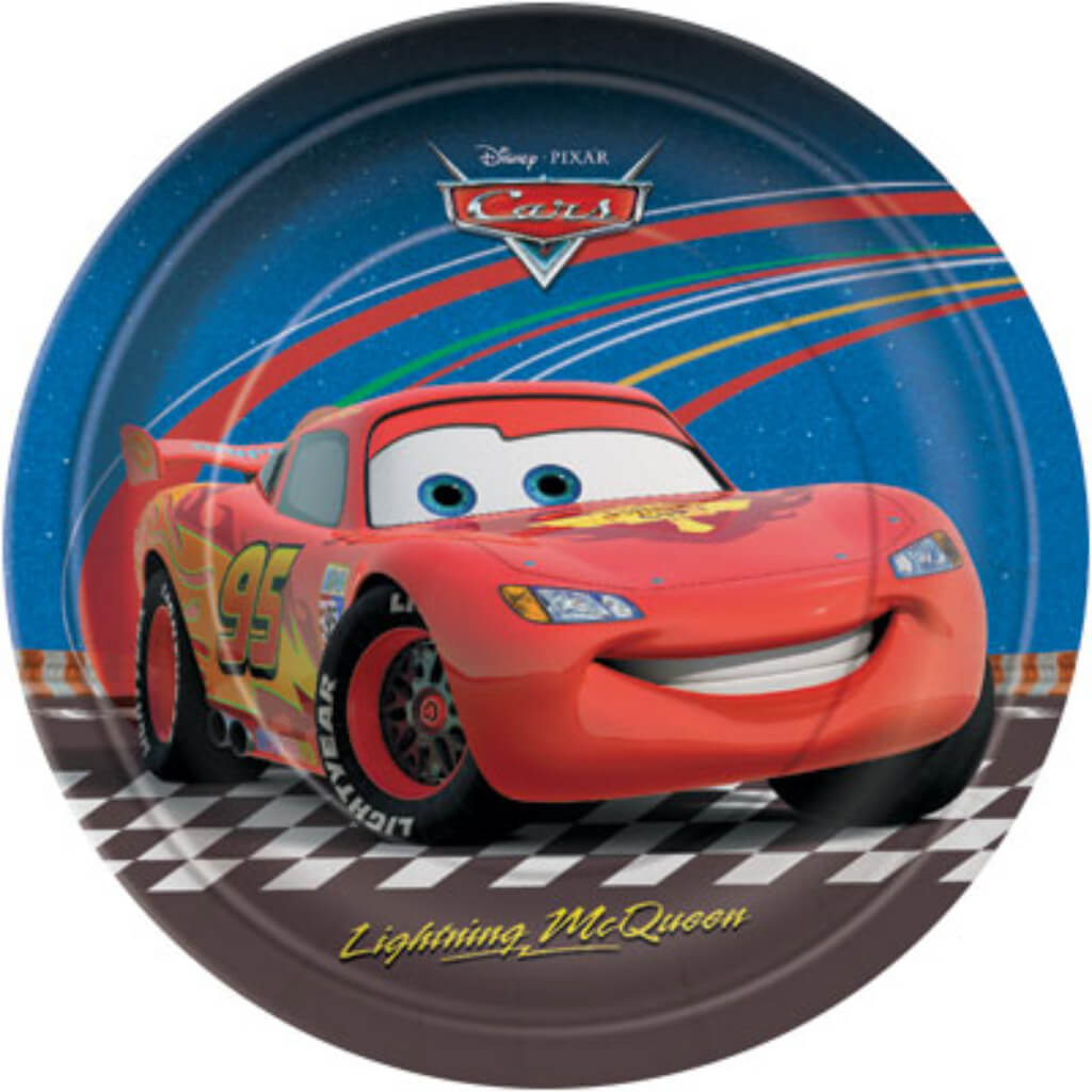 Round Dinner Plates 9in 8ct, Cars 2 Movie 