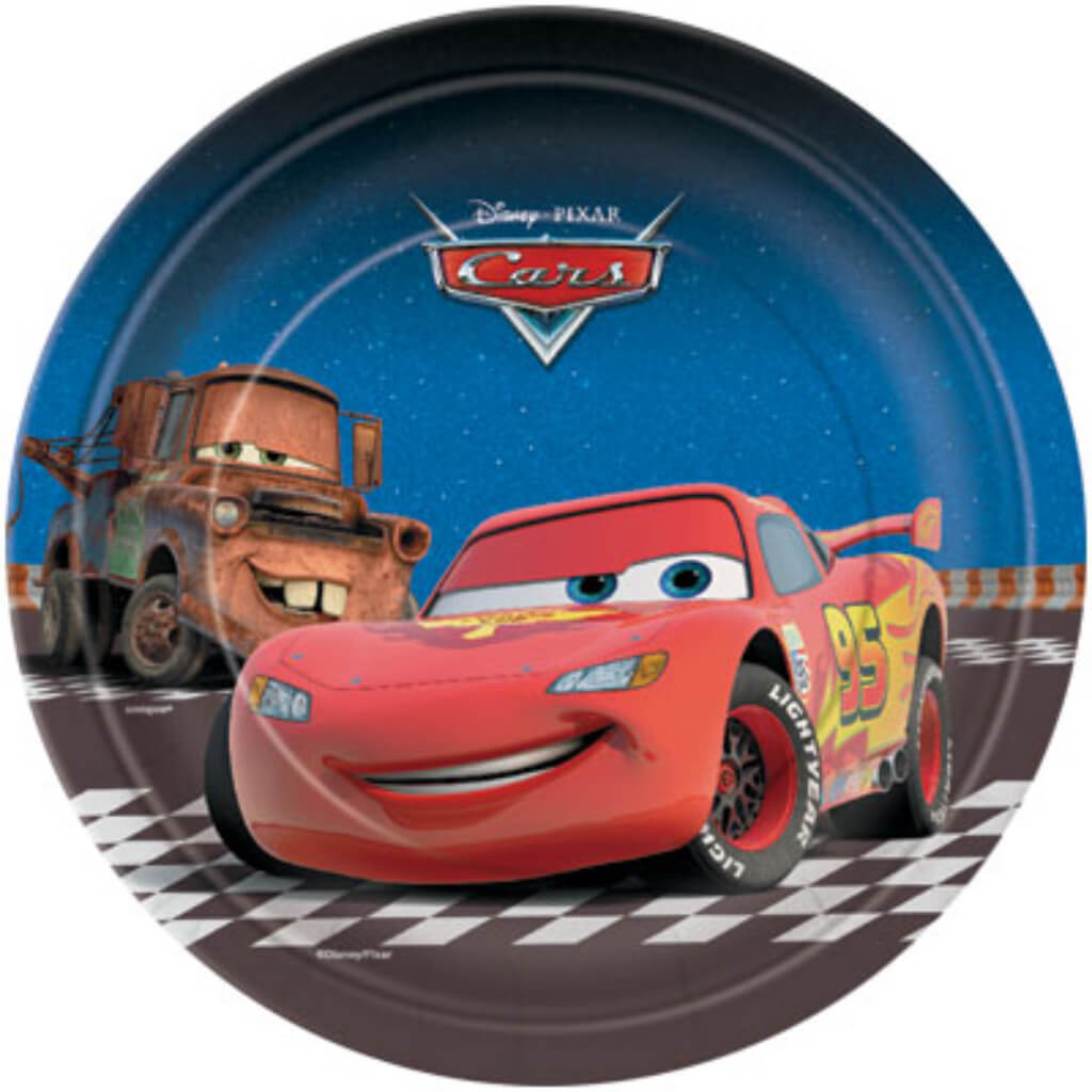 Round Dessrt Plates 7in 8ct, Disney Cars 