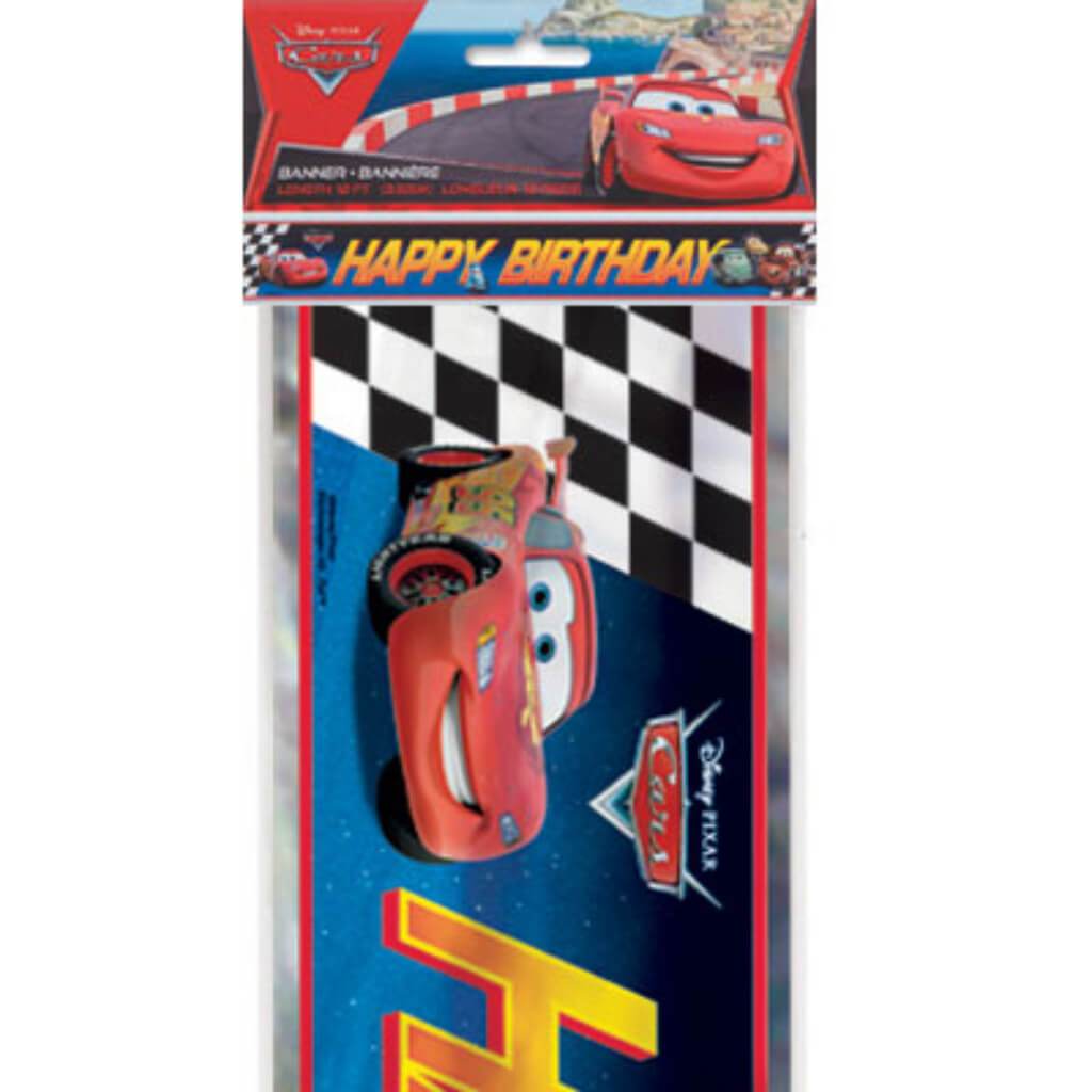 Foil Banner 12ft, Disney Cars 2 Happy Birthday 