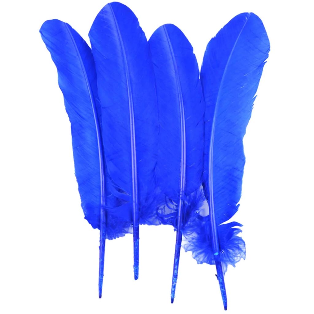 Turkey Feather Round 31-33Cm L Ong Royal Blue Blue 