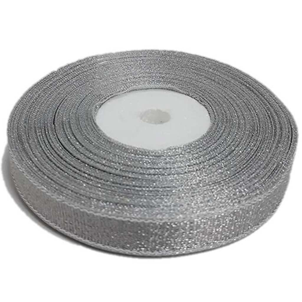 RIBBON SATIN METALLIC SILVER 1/2IN 