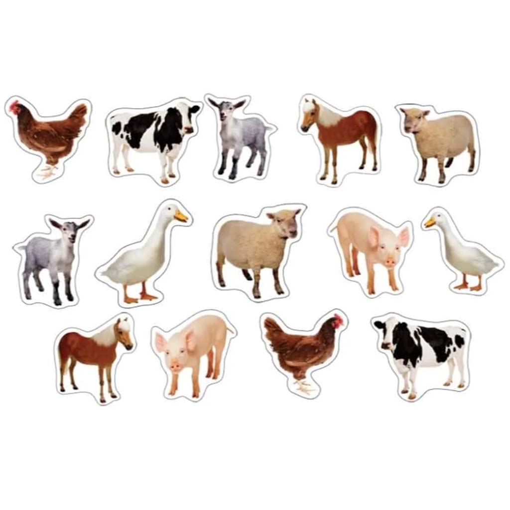 Farm Animals Photographic Shape Stickers 