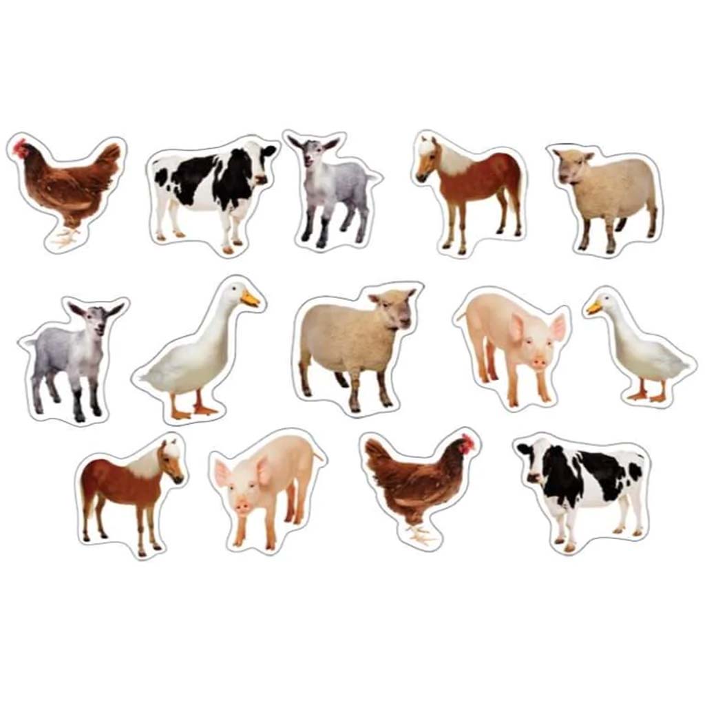 Farm Animals Photographic Shape Stickers 